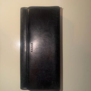 Coach Black Smooth Leather Long Wallet